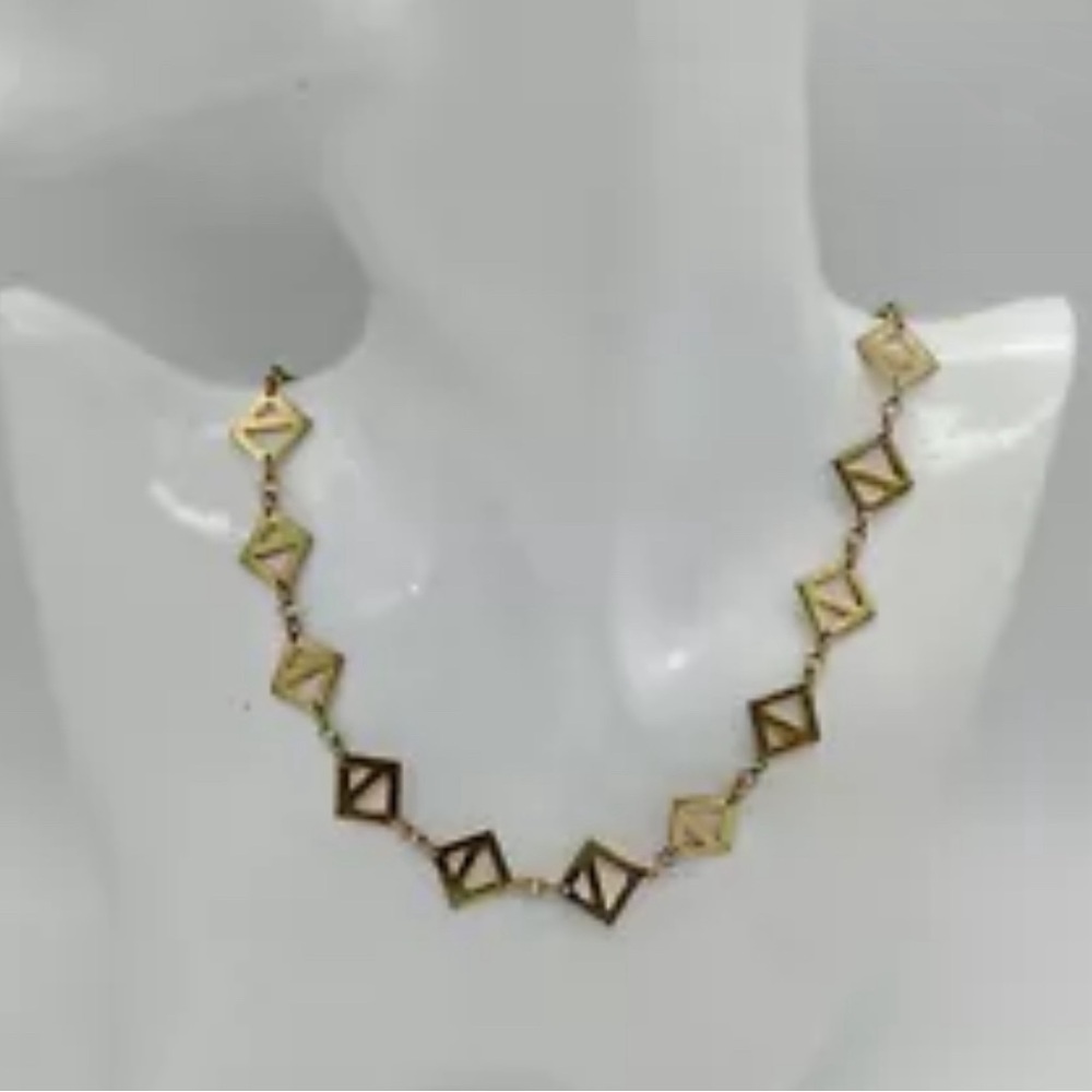 Christian Dior EUC Vintage Gold-Toned 18” Geometric Abstract Necklace (N15) - Picture 2 of 10